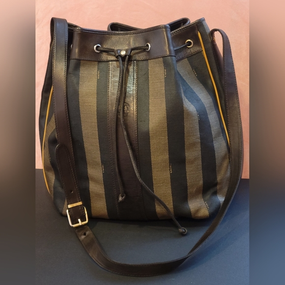 AUTHENTIC FENDI Pequin BUCKET BAG - Picture 3 of 16